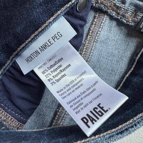 Paige Jeans Womens 28 Blue Dark Wash Hoxton Ankle Peg High Rise Skinny Jeans - Picture 4 of 8